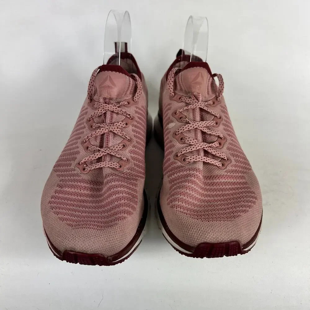 Reebok Print Smooth 2.0 Sneakers Women's 8.5 Pink Maroon Running Shoes CN1743